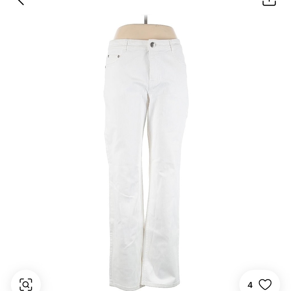 Women's White Jeans Charter Club Tummy Slimming Straight Legs 10P